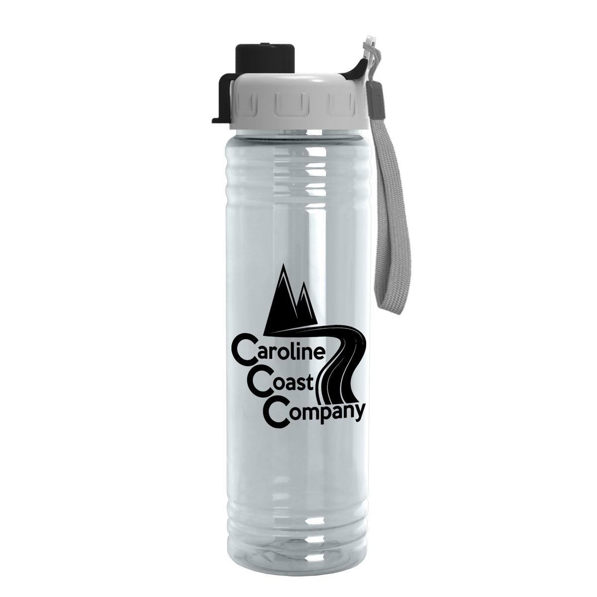 Custom logo Slim Fit RPET Bottle with Quick-Snap Lid - 24 oz.