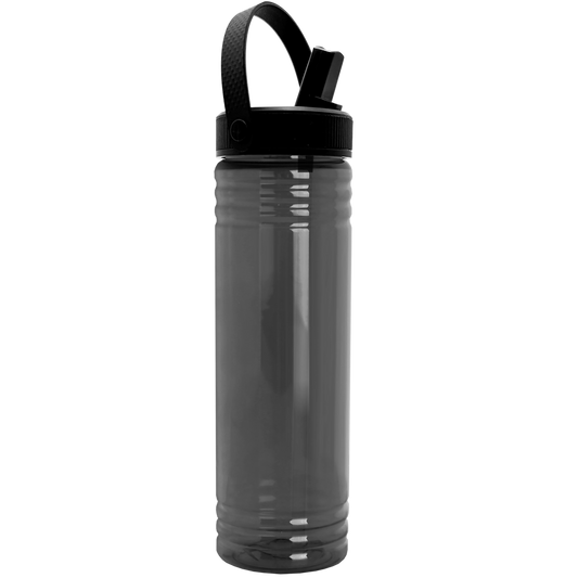 Slim Fit RPET Bottle with Flip-Straw, Swivel-Handle Lid - 24 oz.