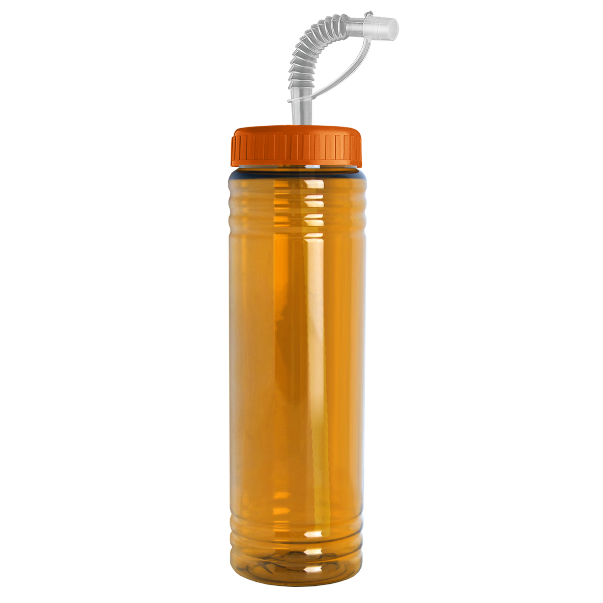 Custom logo Slim Fit RPET Bottle with Straw Lid - 24 oz.