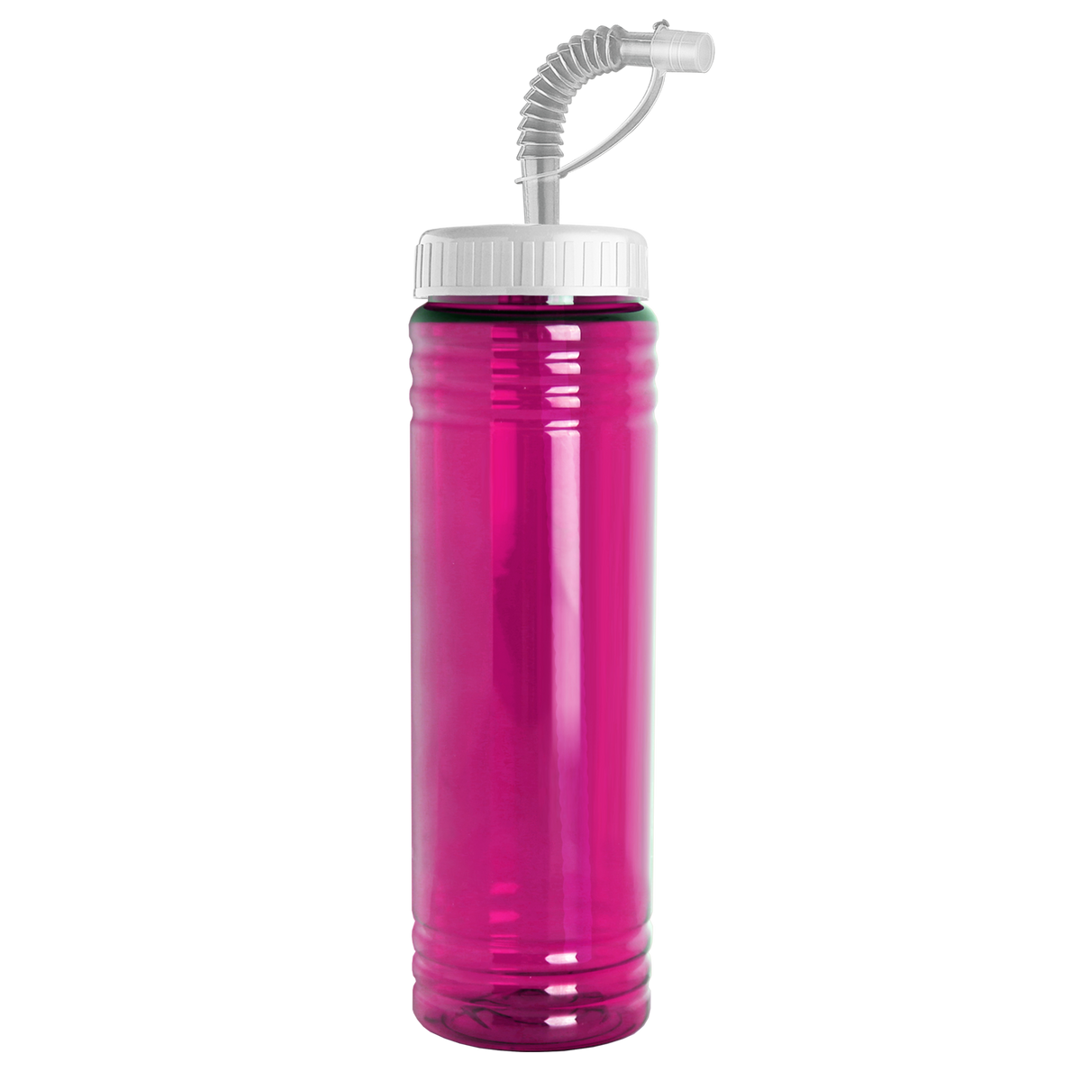 Custom logo Slim Fit RPET Bottle with Straw Lid - 24 oz.