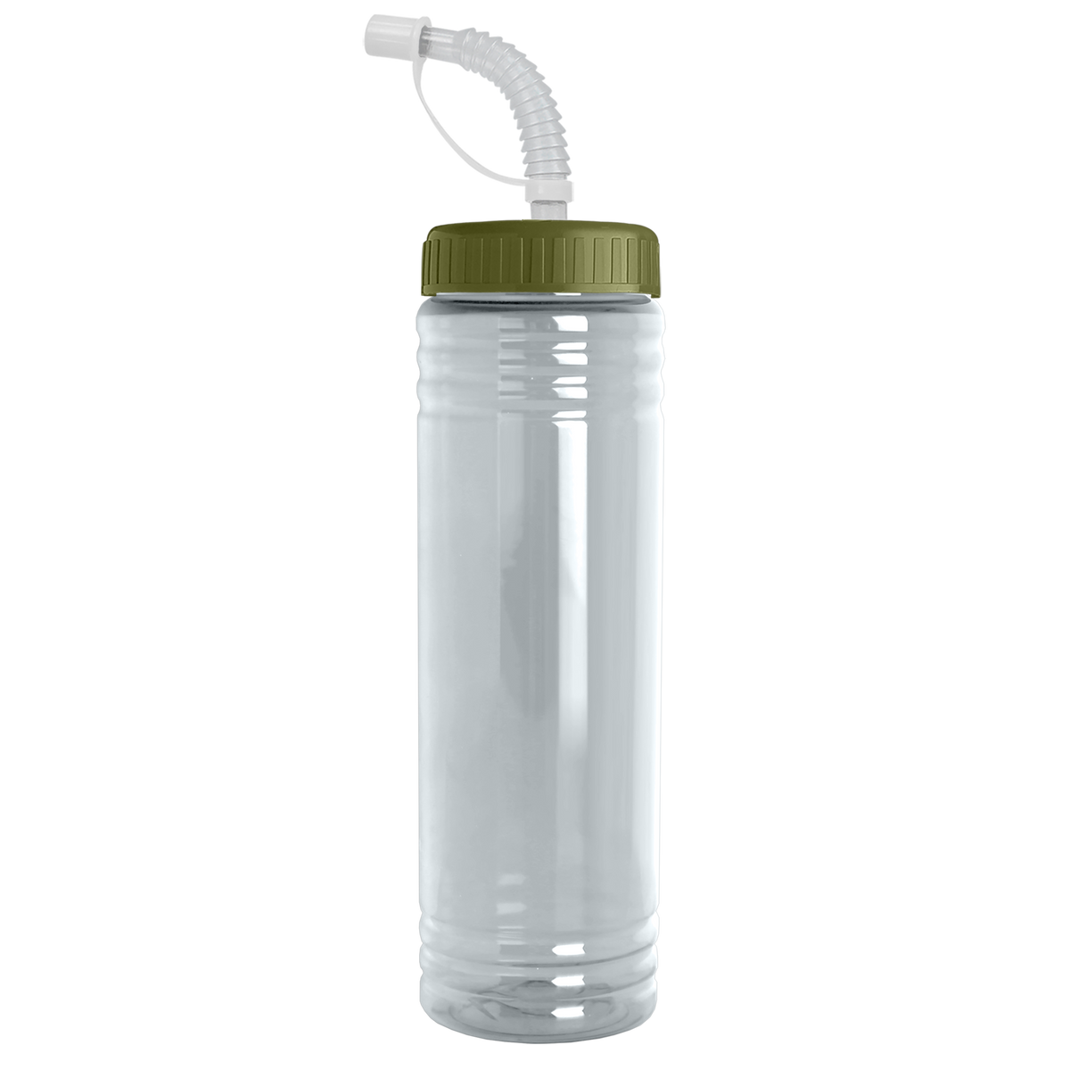 Custom logo Slim Fit RPET Bottle with Straw Lid - 24 oz.