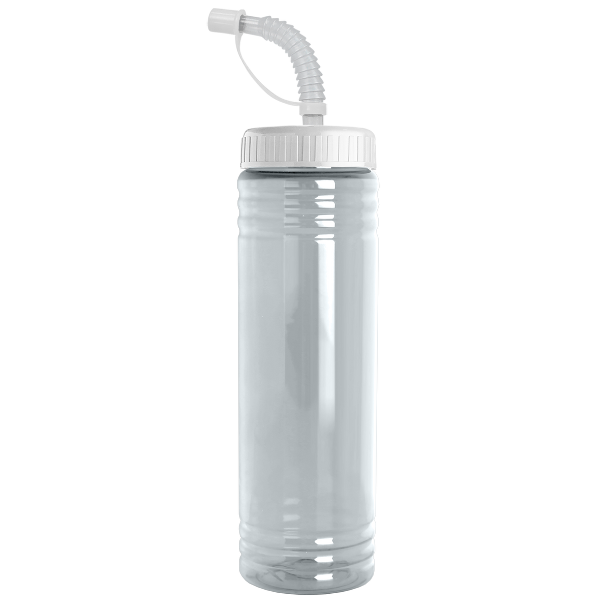 Custom logo Slim Fit RPET Bottle with Straw Lid - 24 oz.