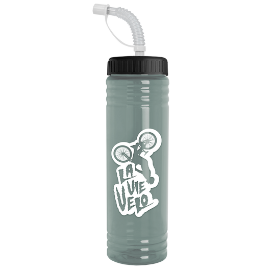 Slim Fit RPET Bottle with Straw Lid - 24 oz.