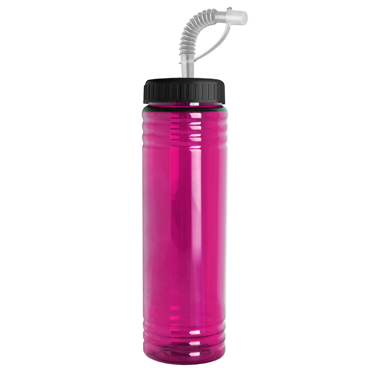 Custom logo Slim Fit RPET Bottle with Straw Lid - 24 oz.