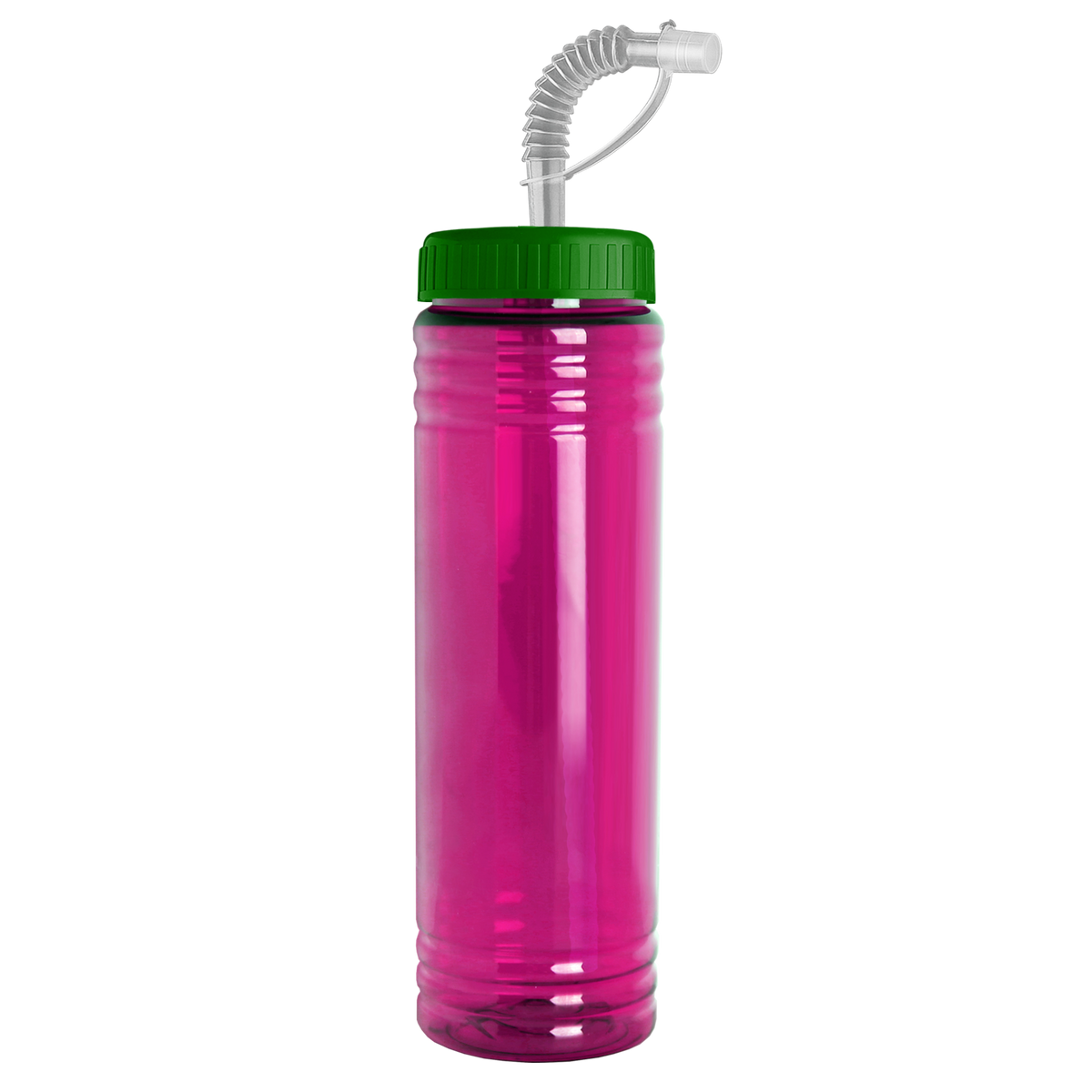 Custom logo Slim Fit RPET Bottle with Straw Lid - 24 oz.