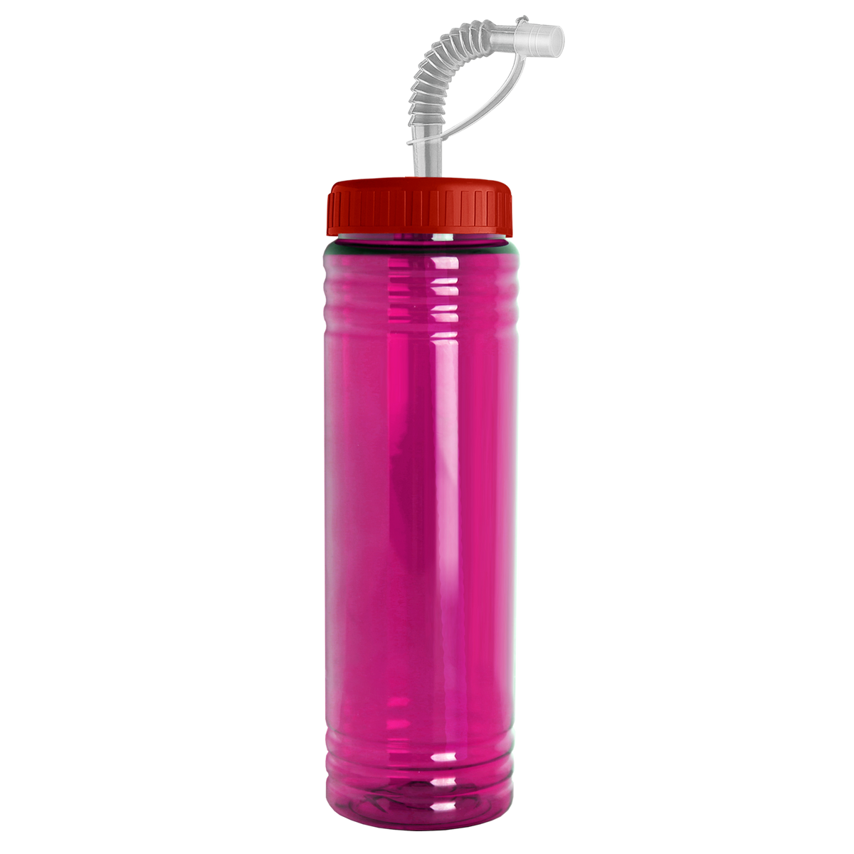 Custom logo Slim Fit RPET Bottle with Straw Lid - 24 oz.
