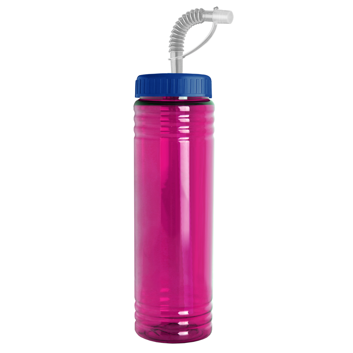 Custom logo Slim Fit RPET Bottle with Straw Lid - 24 oz.