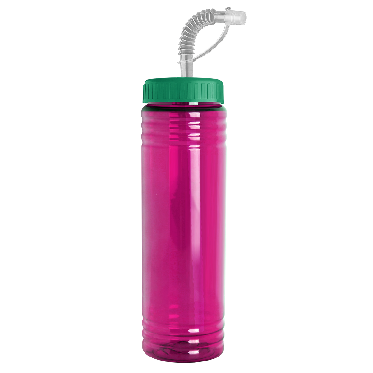 Custom logo Slim Fit RPET Bottle with Straw Lid - 24 oz.