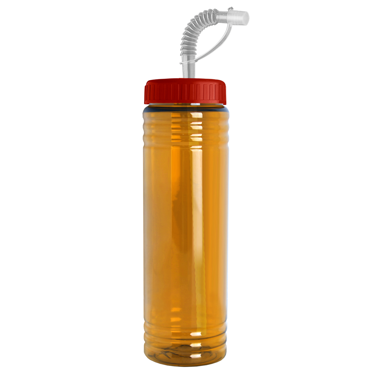 Custom logo Slim Fit RPET Bottle with Straw Lid - 24 oz.
