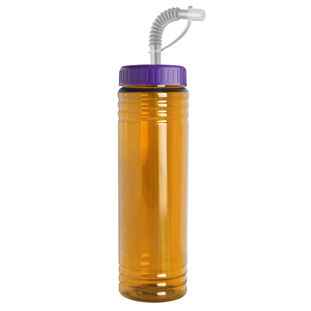Custom logo Slim Fit RPET Bottle with Straw Lid - 24 oz.
