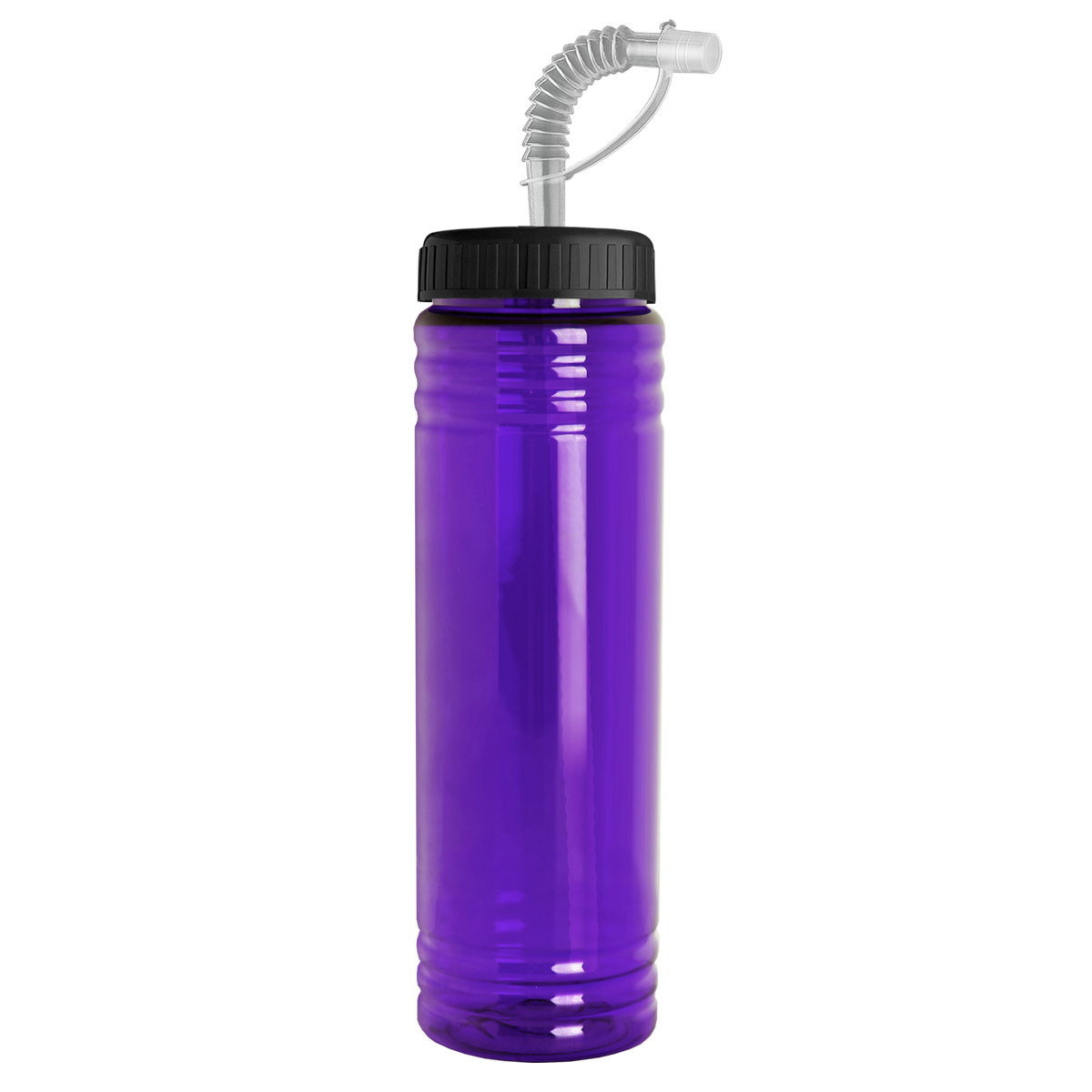 Custom logo Slim Fit RPET Bottle with Straw Lid - 24 oz.
