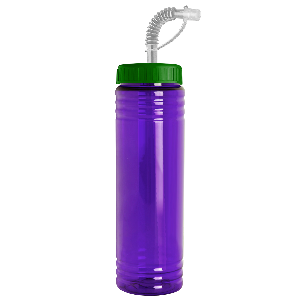 Custom logo Slim Fit RPET Bottle with Straw Lid - 24 oz.