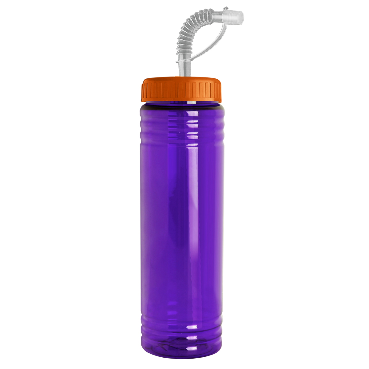 Custom logo Slim Fit RPET Bottle with Straw Lid - 24 oz.