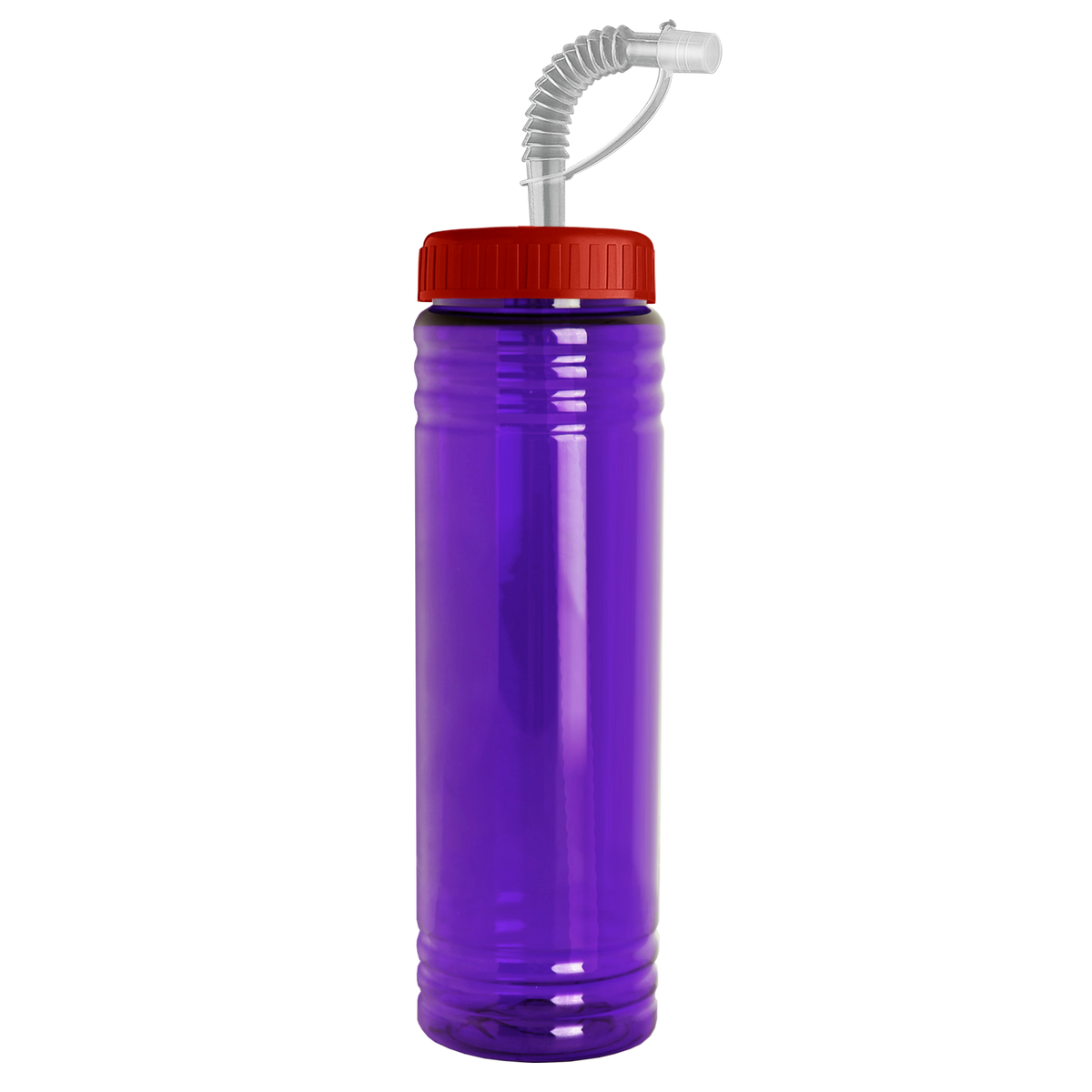 Custom logo Slim Fit RPET Bottle with Straw Lid - 24 oz.