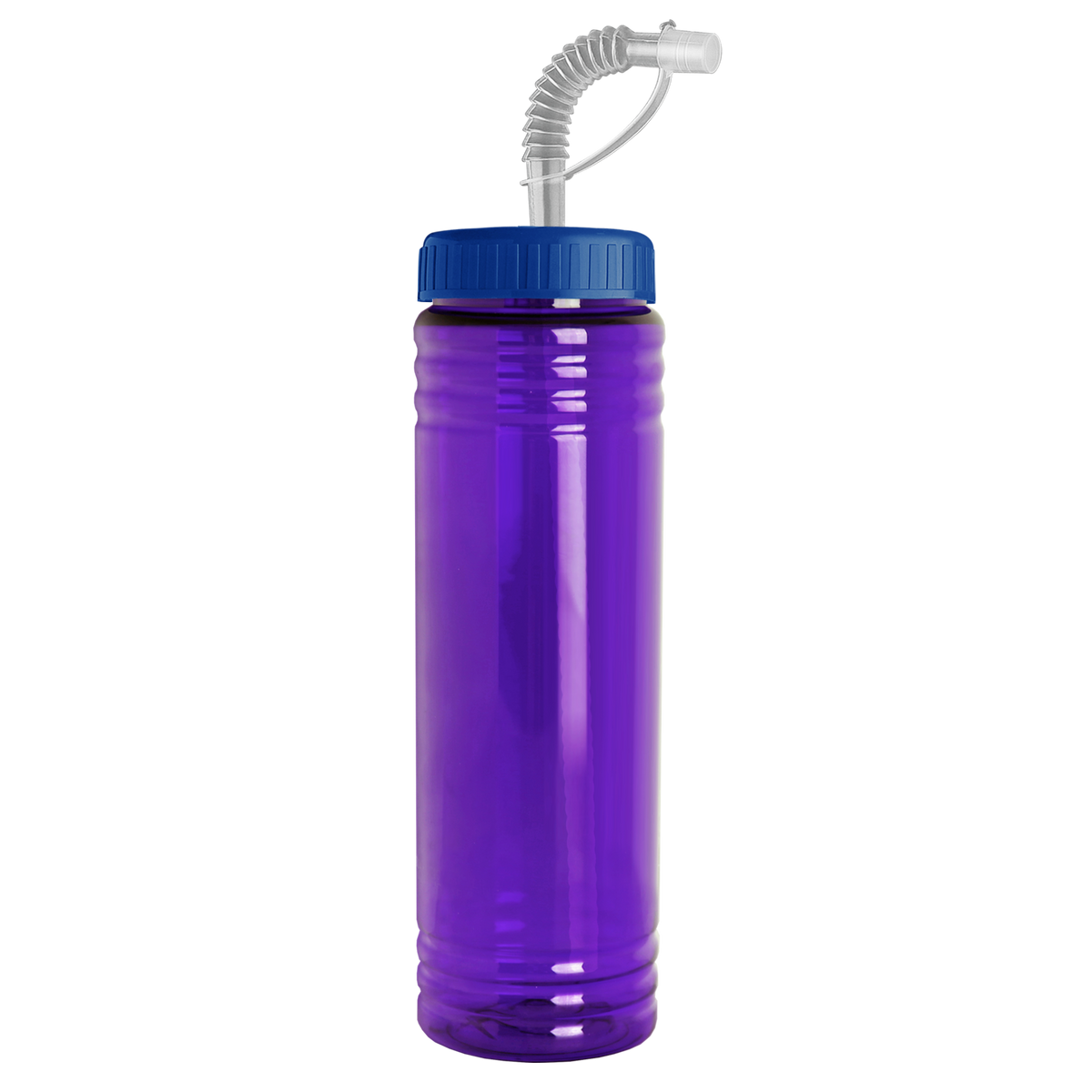 Custom logo Slim Fit RPET Bottle with Straw Lid - 24 oz.