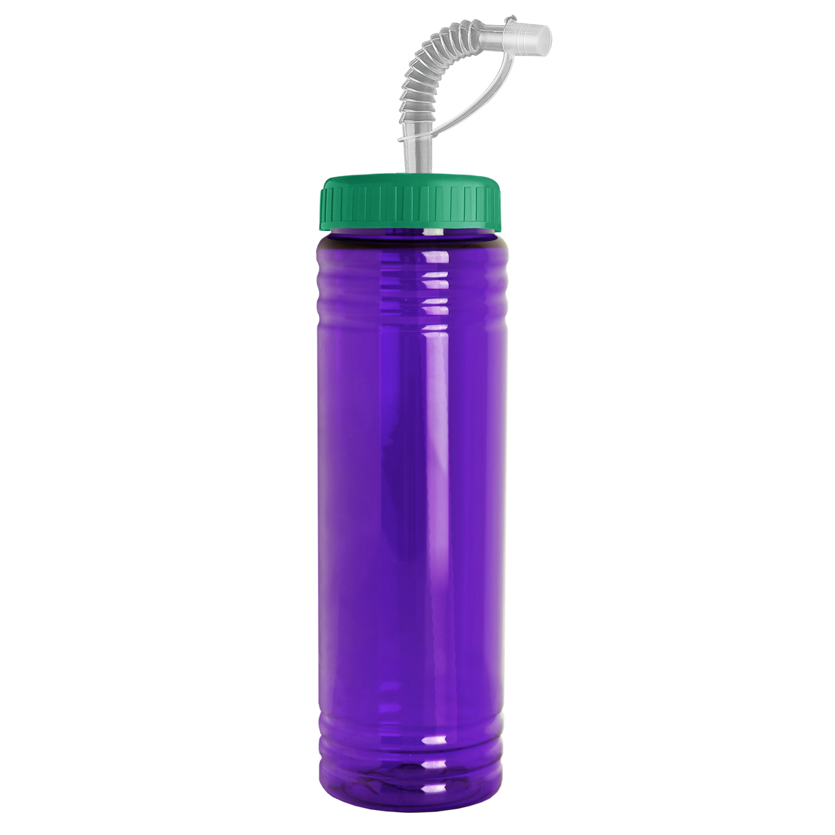 Custom logo Slim Fit RPET Bottle with Straw Lid - 24 oz.