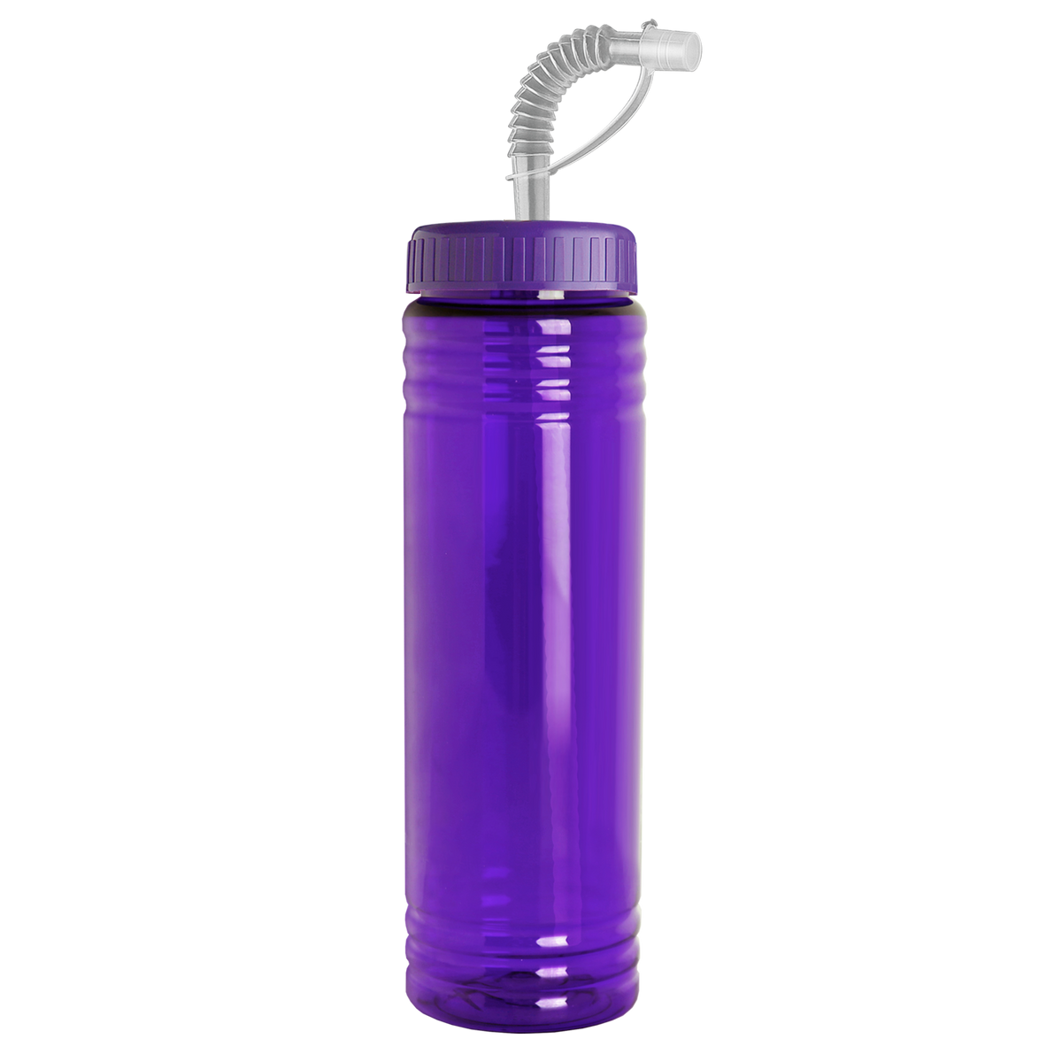 Custom logo Slim Fit RPET Bottle with Straw Lid - 24 oz.