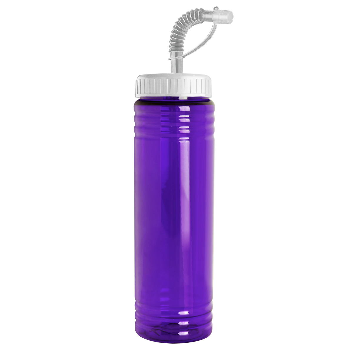 Custom logo Slim Fit RPET Bottle with Straw Lid - 24 oz.