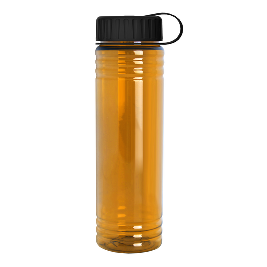 Slim Fit RPET Bottle with Tethered Lid - 24 oz.