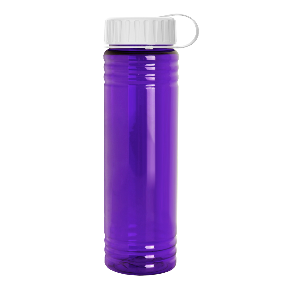 Custom logo Slim Fit RPET Bottle with Tethered Lid - 24 oz.