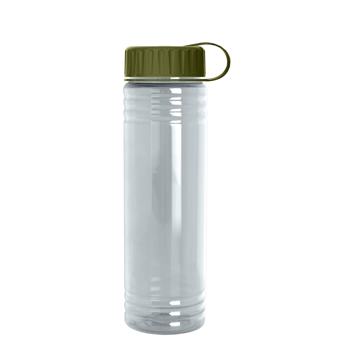 Custom logo Slim Fit RPET Bottle with Tethered Lid - 24 oz.