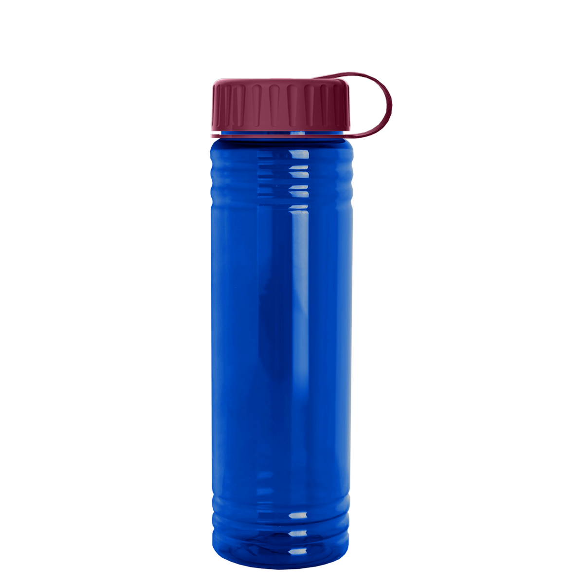 Custom logo Slim Fit RPET Bottle with Tethered Lid - 24 oz.