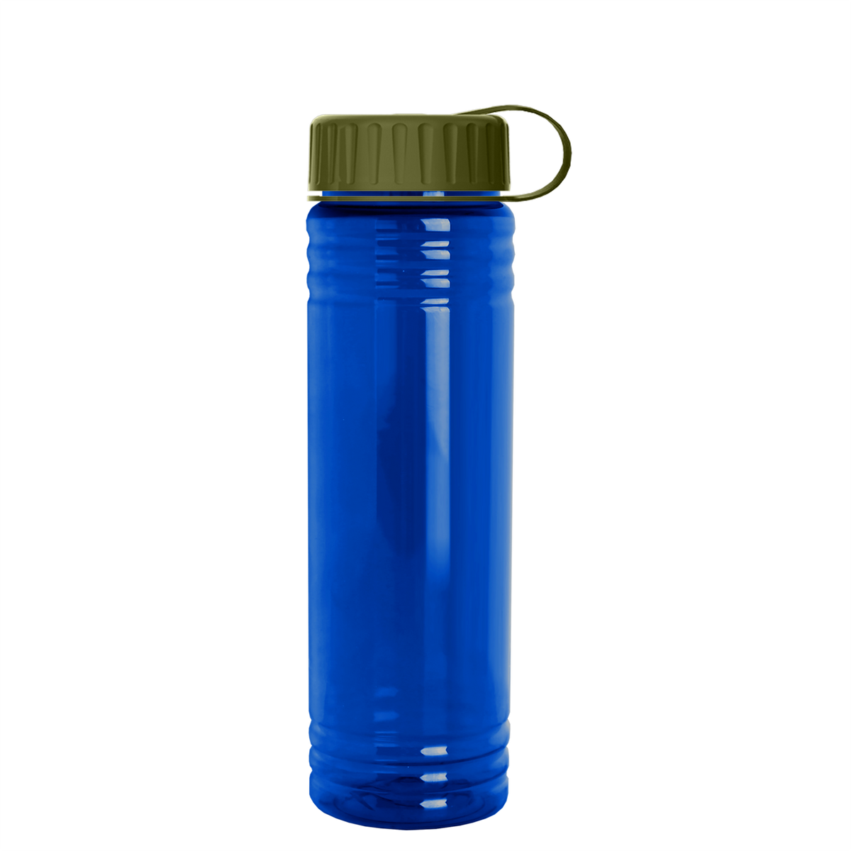 Custom logo Slim Fit RPET Bottle with Tethered Lid - 24 oz.