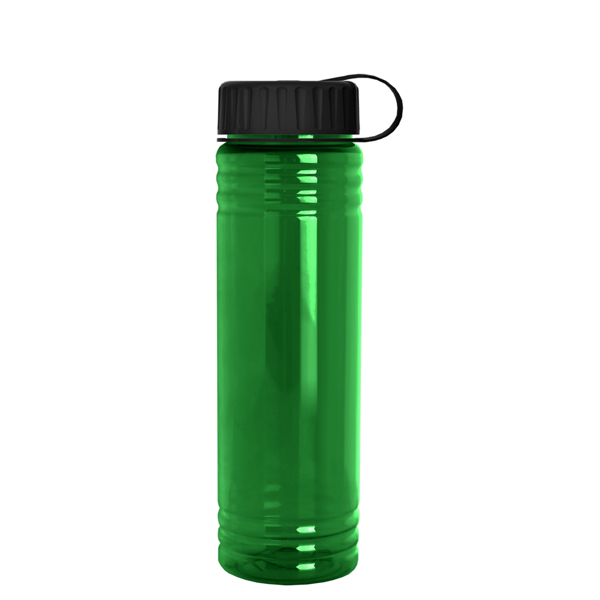 Custom logo Slim Fit RPET Bottle with Tethered Lid - 24 oz.