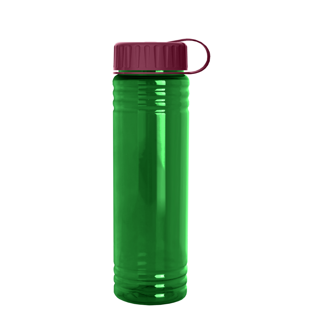 Custom logo Slim Fit RPET Bottle with Tethered Lid - 24 oz.