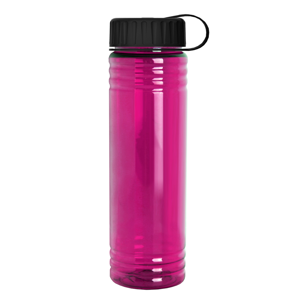 Custom logo Slim Fit RPET Bottle with Tethered Lid - 24 oz.