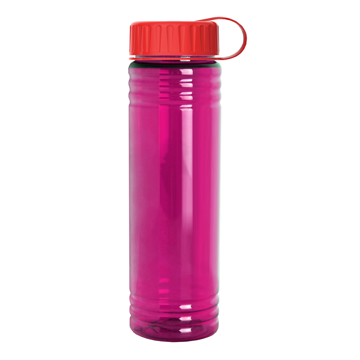 Custom logo Slim Fit RPET Bottle with Tethered Lid - 24 oz.