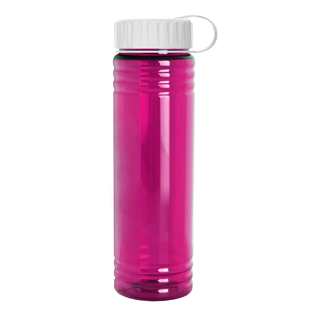 Custom logo Slim Fit RPET Bottle with Tethered Lid - 24 oz.