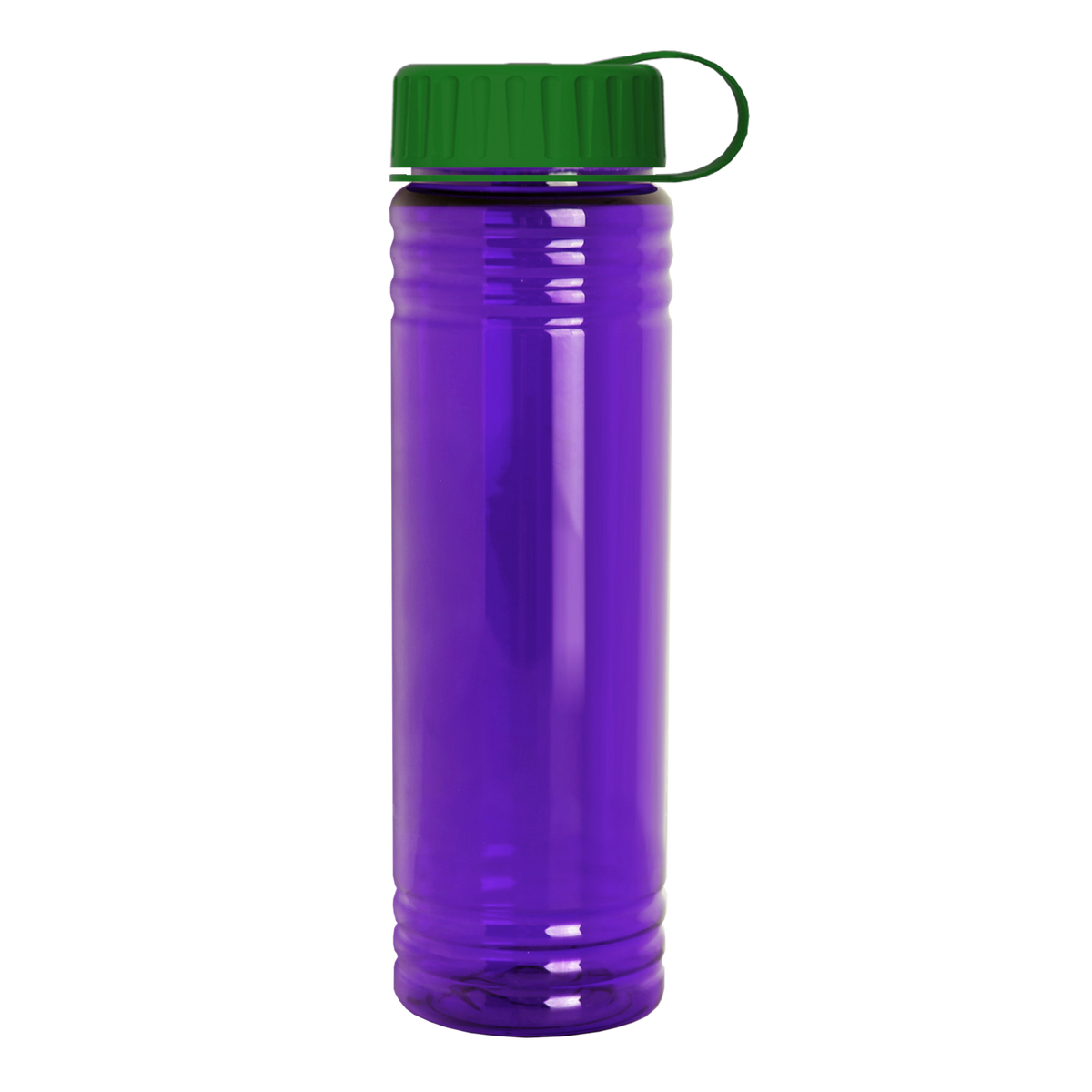 Custom logo Slim Fit RPET Bottle with Tethered Lid - 24 oz.