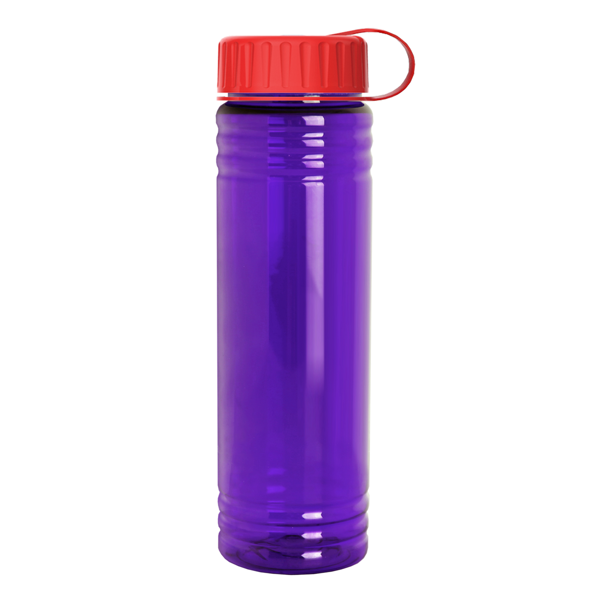 Custom logo Slim Fit RPET Bottle with Tethered Lid - 24 oz.