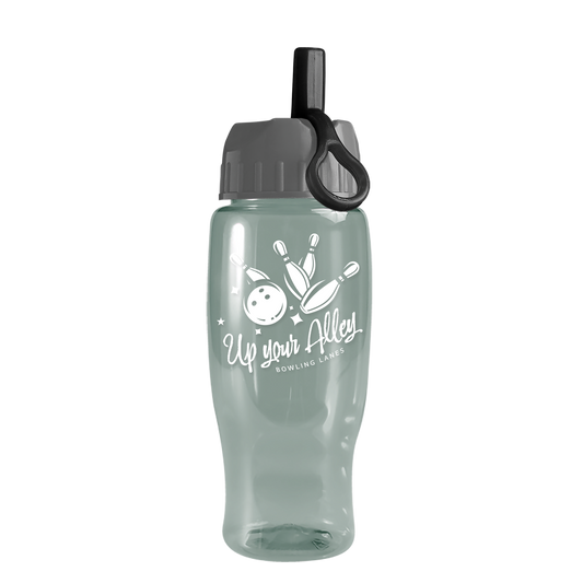 Poly+ Recycled Bottle with Ring-Straw Lid - 27 oz.