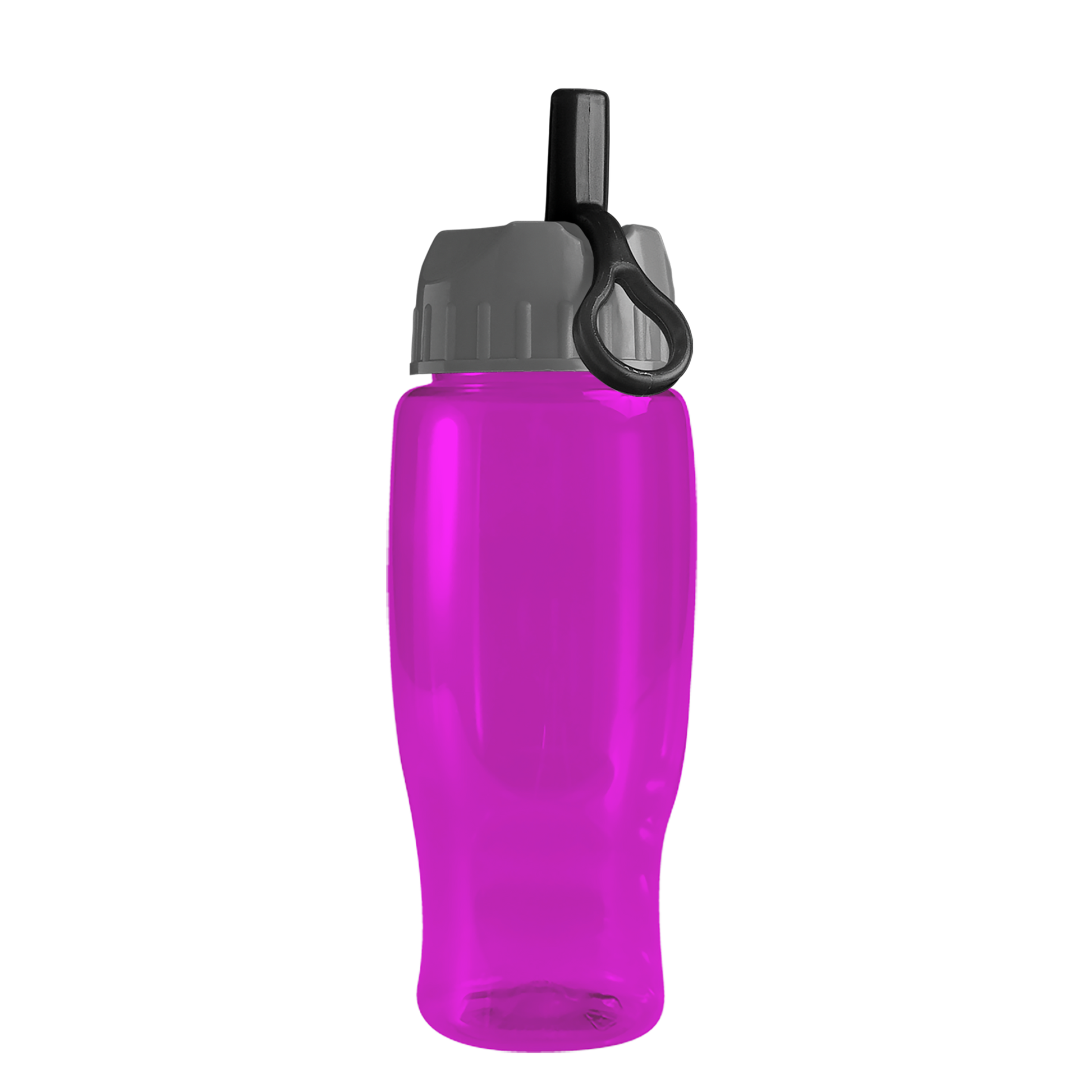Poly+ Recycled Bottle with Ring-Straw Lid - 27 oz.