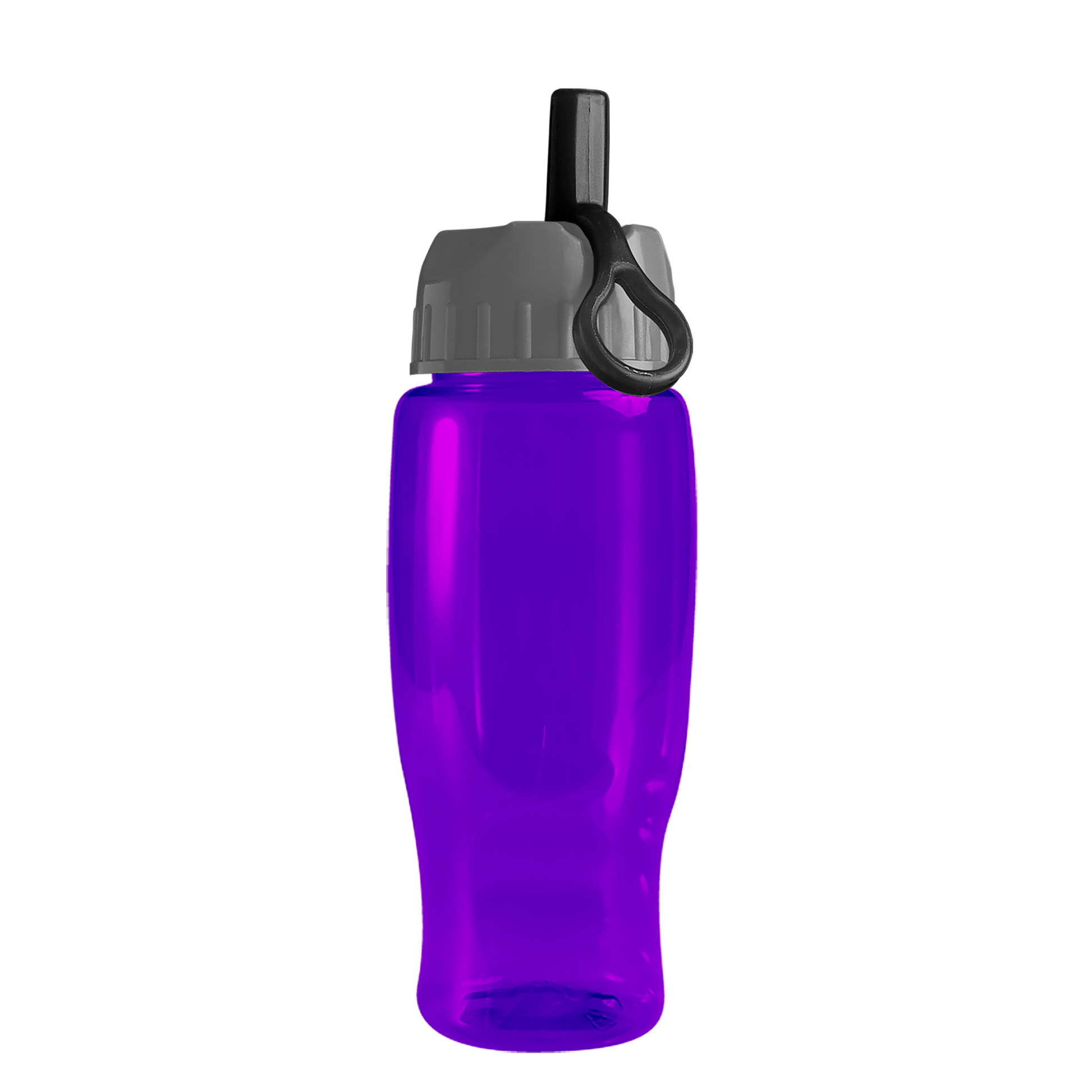 Poly+ Recycled Bottle with Ring-Straw Lid - 27 oz.