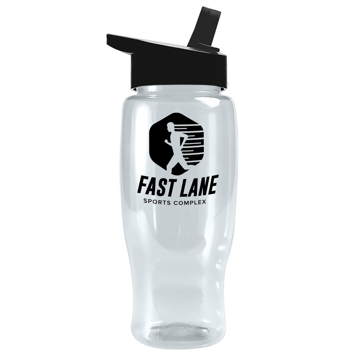 Custom logo Poly+ Recycled Bottle with Flip-Straw Lid - 27 oz.