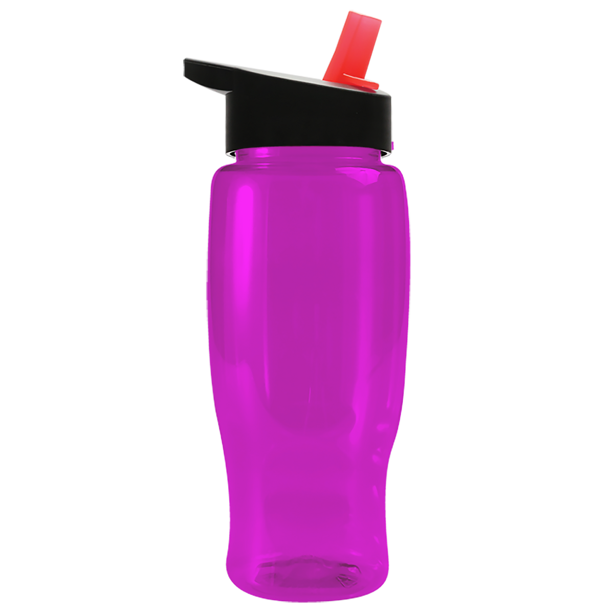 Custom logo Poly+ Recycled Bottle with Flip-Straw Lid - 27 oz.