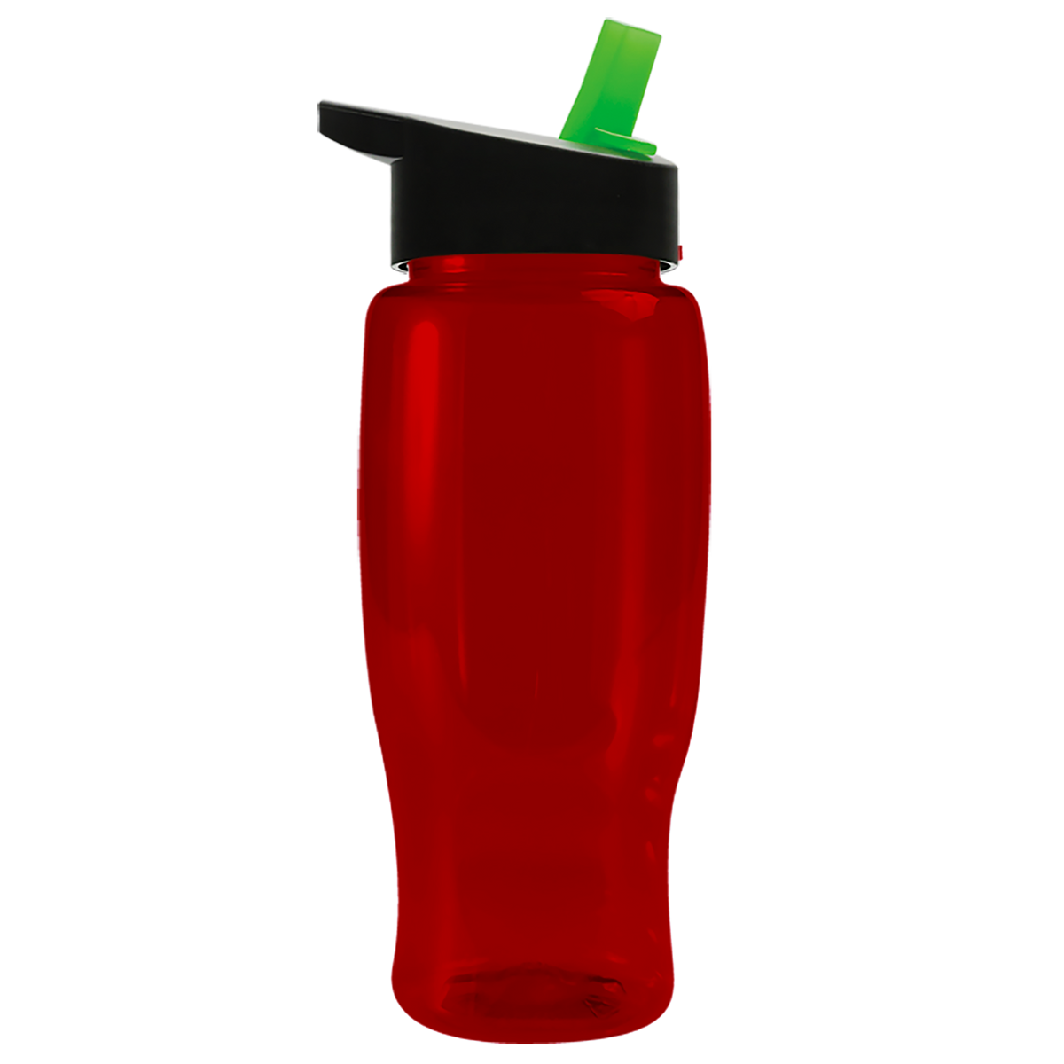 Custom logo Poly+ Recycled Bottle with Flip-Straw Lid - 27 oz.