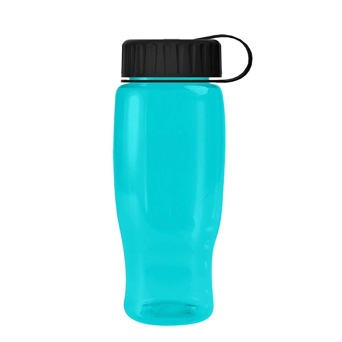 Custom logo Poly+ Recycled Bottle with Tethered Lid - 27 oz.
