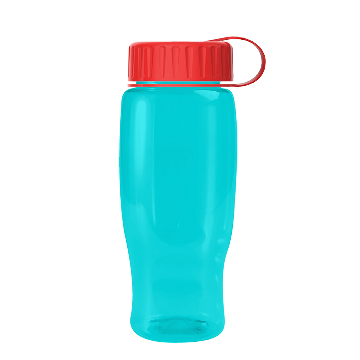 Custom logo Poly+ Recycled Bottle with Tethered Lid - 27 oz.