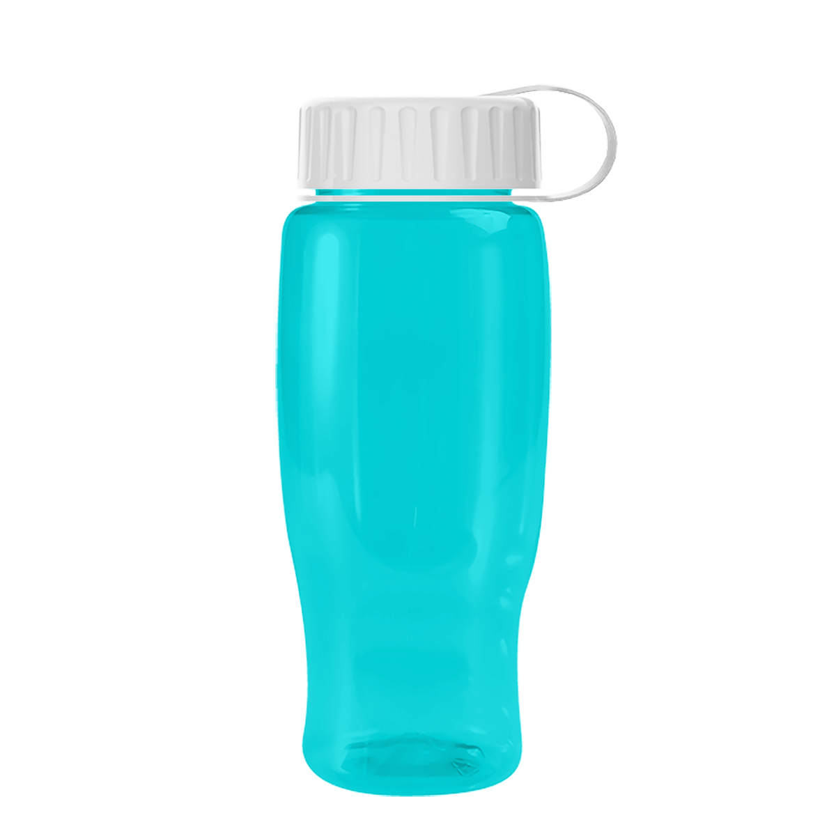Custom logo Poly+ Recycled Bottle with Tethered Lid - 27 oz.