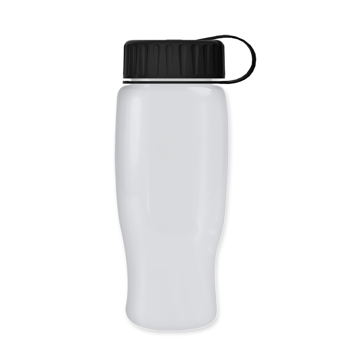 Custom logo Poly+ Recycled Bottle with Tethered Lid - 27 oz.