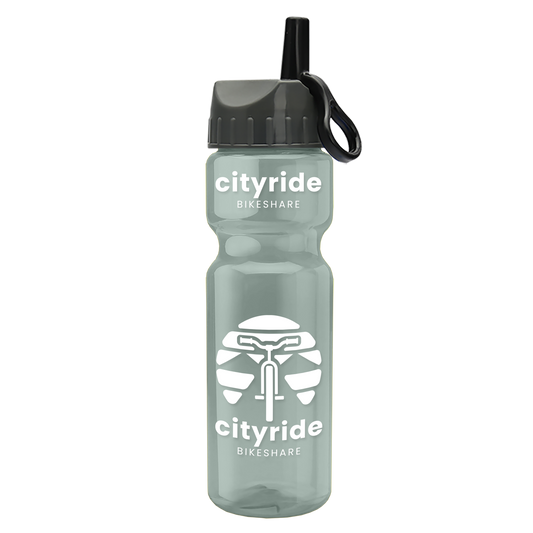 Champ Recycled Bottle with Ring-Straw Lid - 28 oz.