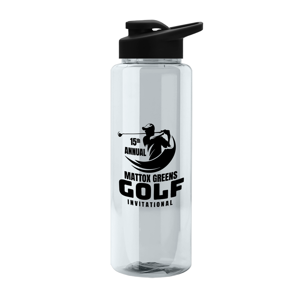 Custom logo Slim Fit RPET Bottle with Drink-Thru Lid - 32 oz.