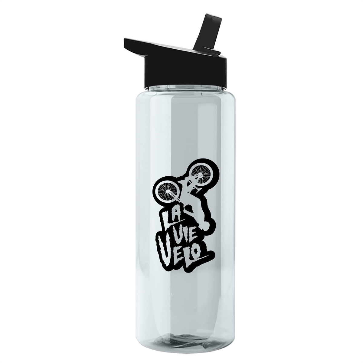 Custom logo Slim Fit RPET Bottle with Flip-Straw Lid - 32 oz.
