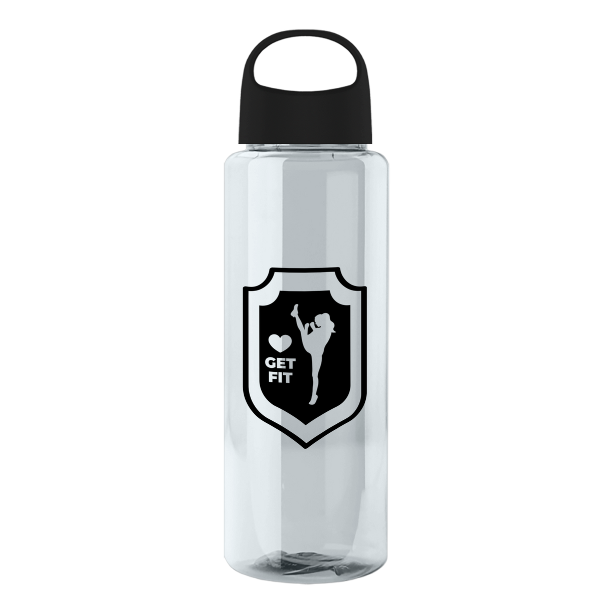 Custom logo Slim Fit RPET Bottle with Oval Crest Lid - 32 oz.