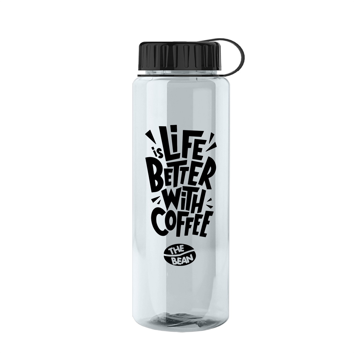 Custom logo Slim Fit RPET Bottle with Tethered Lid - 32 oz.