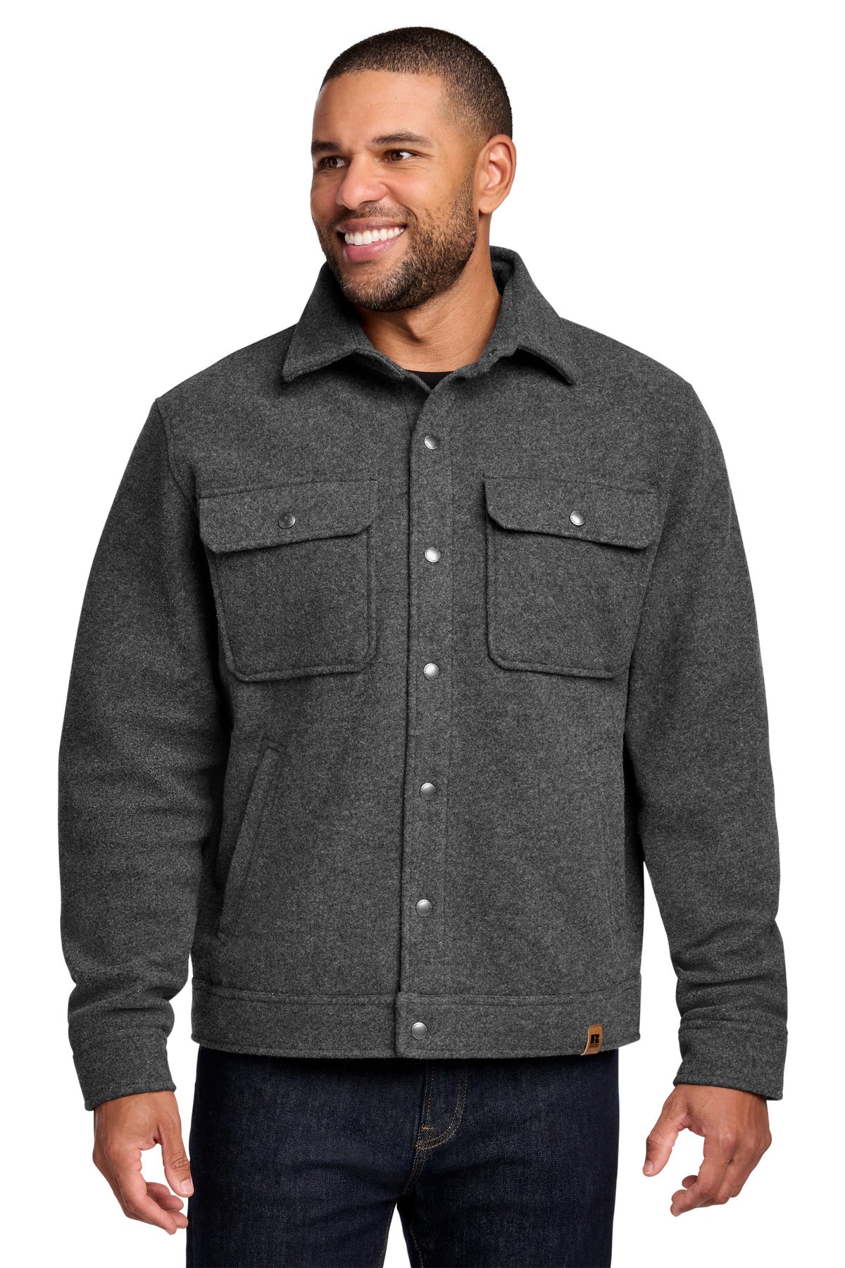 Custom logo Russell Outdoors™ Basin Jacket RU550 in Graphite Heather
